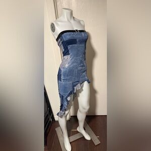 3/$80 NWOT Dolls Kill New Pink Denim Style Patch Dress